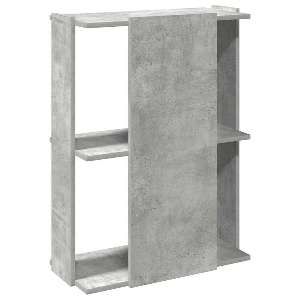 Bookcase 3-Tier Concrete Grey 60x30x80 cm Engineered Wood